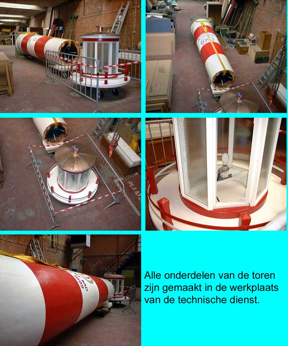 collage foto's onderdelen van de vuurtoren